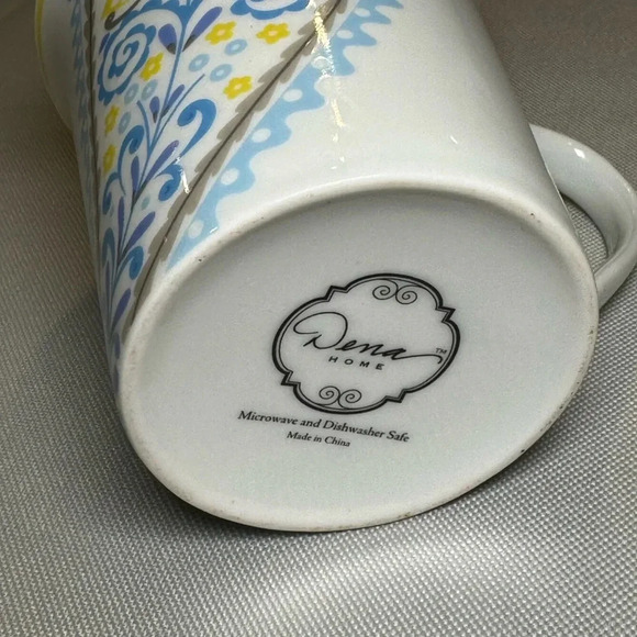 Dena Home Paisley Porcelain Handled Trumpet Shape Coffee Mug 12oz - Picture 4 of 6